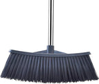Heavy-Duty Outdoor Broom with 62-Inch Stainless Steel Handle - 14.2-Inch Wide Plastic Broom Head for Garage, Yard, Sidewalk - No Bend Sweeping, Durable & Lightweight