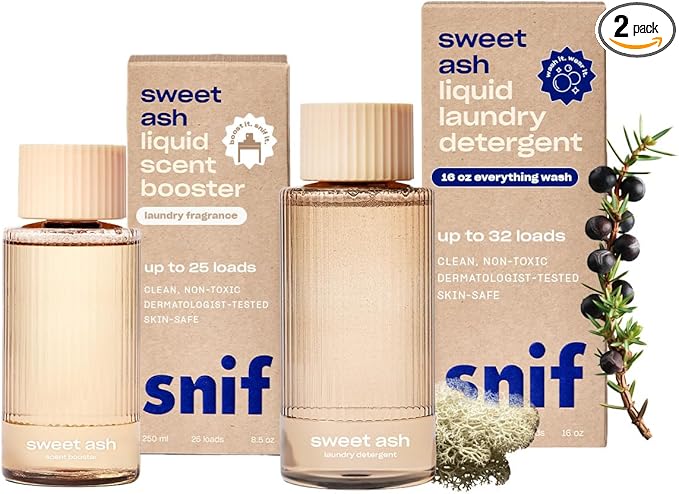 Snif Sweet Ash 16oz Laundry Detergent and 8.5oz Scent Booster Starter Pack