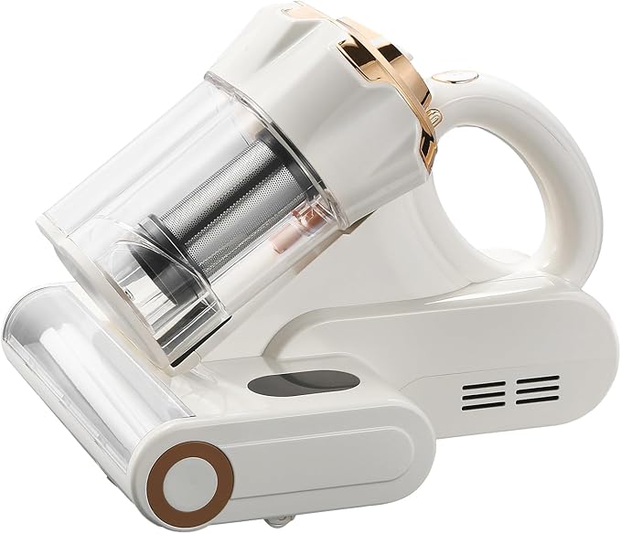 VEVOR Mattress Vacuum Cleaner, 550W Bed Vacuum Cleaner with 18Kpa Powerful Suction and Dual Dust Bin, HEPA Filter & Heating, Ultrasound Tech & Cleaning Lights, Handheld for Bed, Sofa, Corded, White