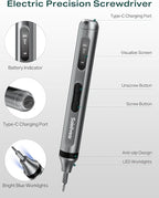 Mini Electric Screwdriver Set, 52 in 1 Precision Electric Screwdriver Cordless with 48 Magnetic Bits, Power Screwdriver Repair Tool Kit with Tweezers and Pry Bar, for Laptop Phone Electronics Repair