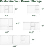 Kootek 16 Pack Drawer Organizer Clothes, Dresser Drawer Organizers for Clothing Fabric Foldable Closet Organizers and Storage Bins for Baby Clothes, Nursery, Underwear, Bras, Socks