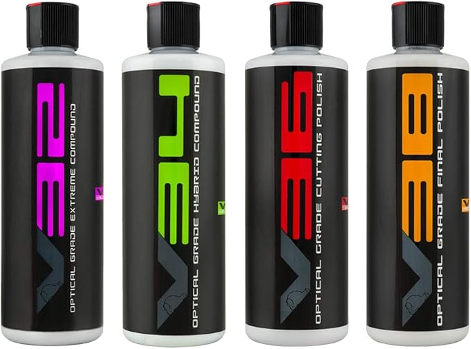 Chemical Guys V Line Polish and Compound Kit - Complete Paint Correction System for Light to Heavy Swirls and Scratches, Safe for Cars, Trucks, SUVs, Motorcycles, RVs, and More - 4 x 16 oz