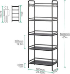 HDANI Storage Shelves, 5-Tier Metal Storage Rack with Shelf,Shelf Organizer,Garage Standing Shelving Unit for Laundry,Bathroom,Kitchen,Pantry, Closet,23.6''W X 13.8''D X 63''H,Black