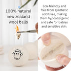 Wool Dryer Balls (6-Pack) – 100% Organic New Zealand Wool, Natural Fabric Softener, Reusable, Reduces Wrinkles & Drying Time, Eco-Friendly, Lint-Free, Chemical-Free Alternative to Dryer Sheets