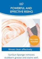 SunSun Sponge Kitchen Sponges, Made in Japan All Surface Scratch-Free Odor Resistant Durable Long-Lasting Sponge for Dishwashing, Pastel Color, 4 Count