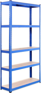 Garage Shelving Units - 71" H x 35" L x 12" W - Heavy Duty Racking - Shelves for Storage -1 Bay - Blue - 5 Tier - 2000LB Capacity (400LB Per Shelf) - Workshop, Shed, Office - 5 Year Warranty