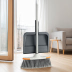 Superio Clip-On Dustpan with Rubber Lip - 10-inch Wide Durable Plastic Dust Pan with Comfort Grip Handle, Lightweight Multi Surface, Heavy Duty, Easy Sweep Broom Gray