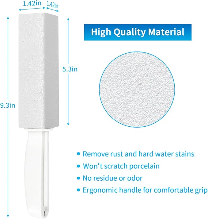 4TH Pumice Stone for Toilet Bowl Cleaning，Pumice Sticks (White)