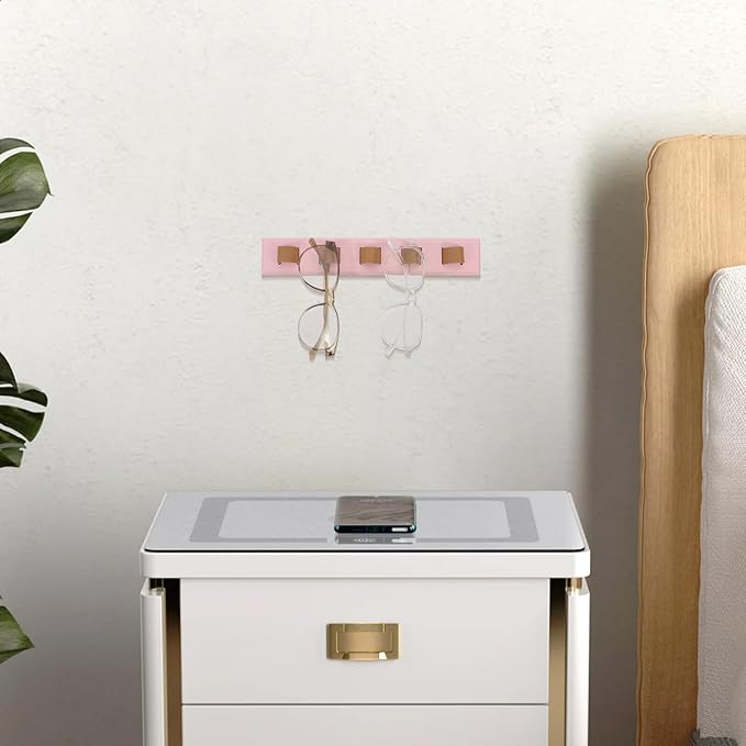 Wooden Sunglasses Storage Organizer Wall-Mounted Eyewear Rack Holder Space-Saving Sunglasses Display Stand for Entryway and Living Room