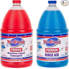 Nu-Foam Premium Commercial Dishwasher Detergent and Rinse Aid Set, 1 Gallon Each