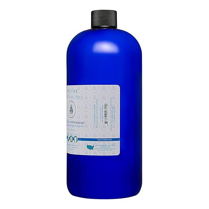 PRISTINE Toilet Paper Spray - As Seen on Shark Tank, More Natural Personal Cleansing Wipes & Flushable Wet Wipes Alternative, Cooling Peppermint, 32 fl oz Refill