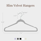 Velvet Hangers 30 Pack, Slim Non-Slip Clothes Hangers Space-Saving for Closet, Heavy Duty for Pants, Coats, Skirts, Jeans, Sweaters and More, Nylon-Flocked, Grey