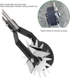 Wheeled Lawn Edger, Hand Garden Edger with Stainless Steel Handle, 26x4.5x15cm, Paint Coated Serrated Blade, for Overgrown Weeds (3 Sections)