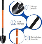 Small Shovel for Digging with Metal Handle, 43.7 Inch Heavy Duty Garden Shovel, Trench Shovels Ideal for Digging Gardening Trenching Planting Camping Transferring Scooping, Orange