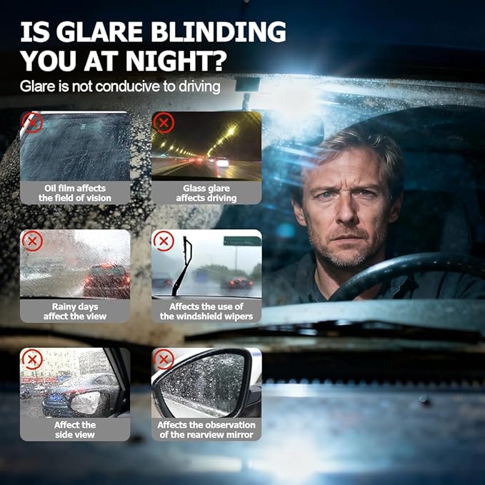 Handheld Glass Oil-Film Remover, 2026 Upgrade Glass Emulsion Cleaner, New Glass Cleaning Board, Automotive Oil Film Cleaning Brush for Car Windows (2, Medium)