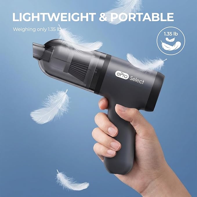 Apical Life Handheld Vacuum Cordless, 12000Pa 75W Mini Vacuum with Blower Function, 24 Mins Runtime, 0.14L Dust Bin, Compact Design with Multi-Accessories for Stairs, Car and Home