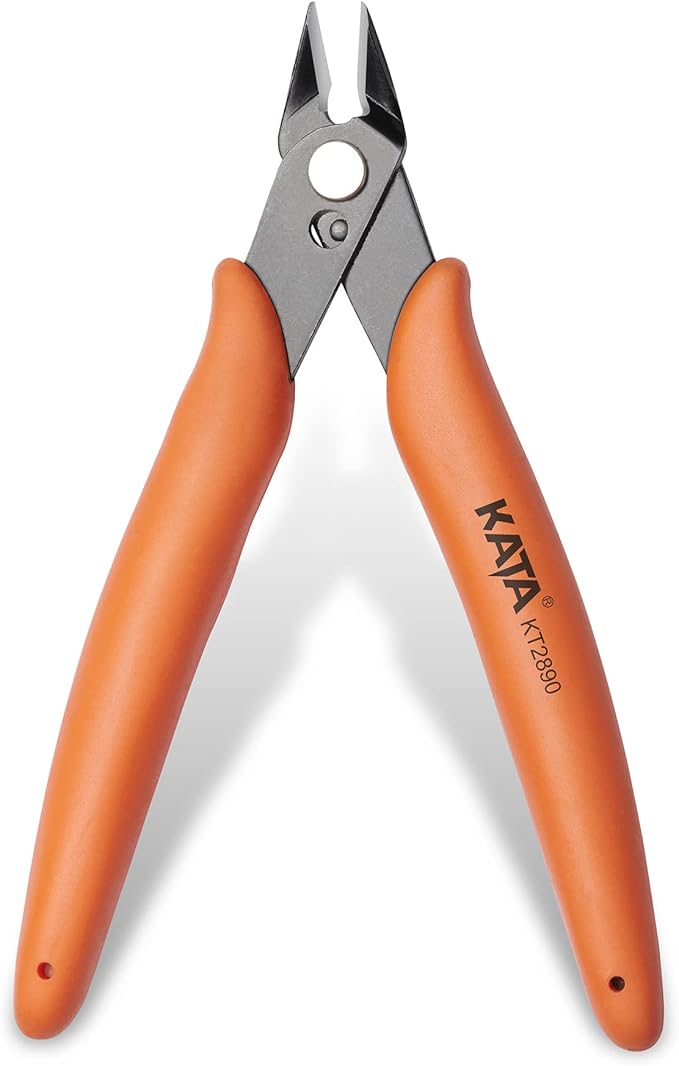 KATA Micro Wire Cutters Pliers: Precision Flush Cutter Tools for Jewelry Making Craft- 5-Inch Small Zip Tie Cutter Nippers - Mini Wire Side Cutting Snips for Electronics, Hobby Plastic Models, Gundam