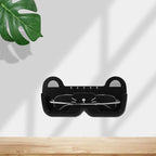 Wall Mount Glasses Holder Plastic Eyeglasses Case Sunglasses Storage Box Black Wall-Mounted Eyewear Organizer for Bedroom Bathroom Bedside Use