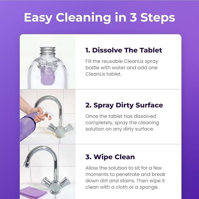 Spray Oven Cleaner, Clean Spray Cleaner for Ovens, All-Purpose Cleaners for Grill, Home, Kitchen, Bathroom, Multi-surface Cleaners with Concentrated Cleaning Tablets(30pcs)