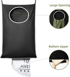 KEEPJOY XL 2-Pack Door Hanging Laundry Hamper, Size 36.5X22.5 Inch Door Hamper Bag with Large Opening and Sturdy Hooks for All Family Laundry Storage bag (Black-2Pack)