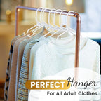 Our Modern Space 100 Pack Adult Plastic Hanger for Shirt Pants Coats Dresses Skirts Suits Jackets - Standard Thick Coat Hanger - Sturdy & Durable Design with Shoulder Grooves Hook - White