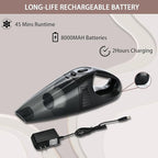 Handheld Vacuum Cordless Portable Rechargeable Strong Suction Car Vacuum Cleaner Powerful Hand Held Vacuum Cleaner with Multi Accessories for Home Office Auto Car Pet (Orange)