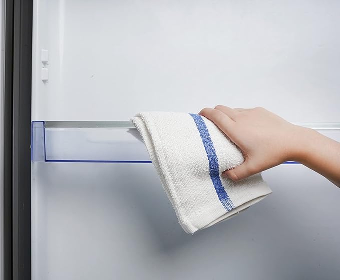 STF Linen Bar Mops Blue Stipe Pack of 36 Kitchen Towels 16x19 Multi-Purpose for Home, Restaurant and Cleaning White Absorbent Washcloth Dishcloths Sets, Reusable Dish, Cloths Rags