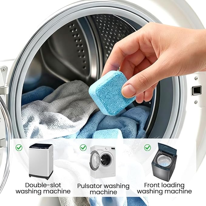 Washing Machine Cleaner Tablets, 2026 New Washer Cleaner Tablets, Deep Cleaning Pet Hair Remover for Laundry Room, Eco-Friendly Odor Remover for Pet Owners (1pcs)