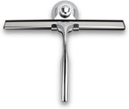 Squeegee for Shower Glass Door with Holder, 10" Silicone Blade, Stainless Steel Chrome Handle, for Kitchen Window, Bathroom Mirror & Car Glass Cleaning by Fab Glass and Mirror