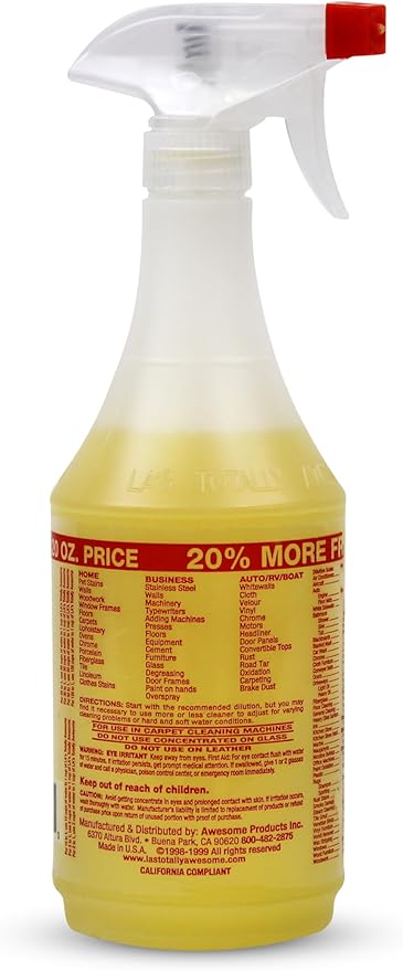 La's Totally Awesome All Purpose Cleaner Spray – 24oz (Pack of 6) Heavy Duty Multi-Surface Degreaser & Stain Remover – Ready-to-Use Cleaning Spray for Kitchen, Bathroom, Floors, Auto & More