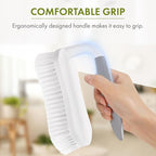 Amazer Scrub Brush for Cleaning Comfort Grip Shower Scrubber Flexible Stiff Bristles with Handle Heavy Duty Cleaner Brush for Tub Sink Carpet Floor - Pack of 2 (Grey+Grey)