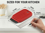 3-in-1 Silicone Dish Sponge - BPA-Free Food-Grade Cleaning Brush with Dual-Sided Scrubber & Scraper, Hanging Hole Fast-Dry Reusable for Dishes/Fruits/Vegetables (Red 1PCS)