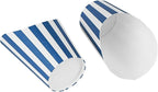 Restaurantware Bio Tek 12 Ounce French Fry Containers 100 Disposable Charcuterie Cups - Incline Design Round Striped Paper French Fry Cups Stackable For Waffles Chips or Popcorn