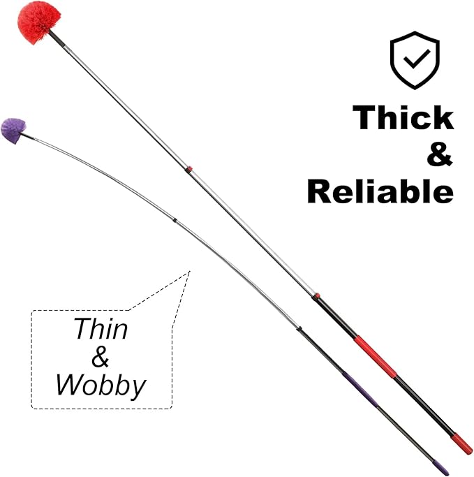 20 Foot High Reach Dusting Kit with 5-12 Foot Extension Pole // High Ceiling Duster with Telescopic Pole // Cobweb Microfiber Duster // Outdoor & Indoor Extendable Duster Cleaning Kit