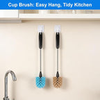 Water Bottle Brush, 15-inch Long, Bottle Brush Cleaner, Bottle Scrubber, Kitchen Scrub Brush Suitable for Water Bottles, Cups, Glasses, Baby Bottles, Wine Glasses, Blue