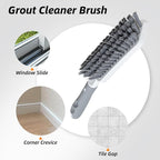 3 Pack Heavy-Duty Scrub Brush Set, Grout Brush, Shower Squeegee, Shower Cleaner Brush with Non-Slip Grip, Stiff Bristles Scrub Brushes for Cleaning Bathroom, Shower, Tile, Grout, Tub, Floor, Sink