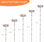 6.4FT Extendable 2-in-1 Window Squeegee & Scrubber with Long Handle, 180° Adjustable Head, Streak-Free Silicone Blade, Multi-Purpose Glass Cleaning Tool for High Windows, Mirrors & Car Windshields