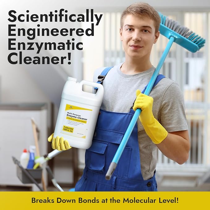 NORTHWEST ENTERPRISES Multi-Purpose Enzyme Cleaner - Household and Commercial Pets Cat Dog Urine and Poop - Enzymatic Cleaner, Fresh Lemon Scent (1 Gallon)