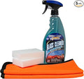 Gliptone Glass Cleaner Kit, Streak-Free Shine, Ammonia-Free, Quick Drying, Includes Glass Cleaner, Glipscrub Sponges & Softouch Waffle Microfiber Towels, Safe on Tint & Hard Surfaces