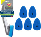 Scotch-Brite Advanced Soap Control Non-Scratch Dishwand Kit, 1 Dish Wand & 5 Sponge Refills, Prevents Soap from Leaking, Leak-Free Guarantee, Best for Nonstick Pots and Pans, Glass, Tubs, & Showers