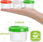 EONJOE 2 oz Plastic Containers with Lids Small Salad Dressing Container To Go Condiment Sauce Dipping Cups Jar Airtight,12-pack
