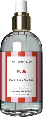 Muse Apothecary Pillow Ritual - Aromatic, Calming and Relaxing Pillow Mist, Linen and Fabric Spray, Infused with Natural Essential Oils - Great Valentine's Day Gift - 8 oz, Mandarin Rosè + Pink Pomelo