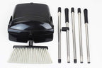 Broom and Dustpan Commercial Long Handle Sweep Set and Lobby Broom Upright Grips Sweep Set with Home Kitchen Room Office and Lobby Floor Black