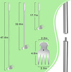 AO LI GEI 47.8" Weed Puller Tool with Long Handle, Weed Pulling Tool with Adjustment Length, Portable Weeder Tool for Garden, Yard, Lawn, Backyard Farm Planting & Weeding