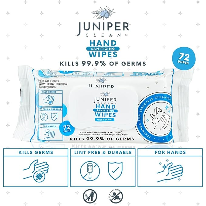 1 Pack Hand Sanitizing Wipes, 72 Count Disposable Hand Sanitizer Wipes, Fresh Scent, Lint Free & Durable