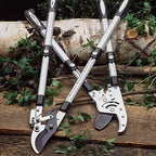 Tree Trimmer Loppers - Double Ratcheting Anvil Lopper - Extendable 26" - 40" Long Handles - Loppers for Tree Trimming Heavy Duty by Kings County Tools