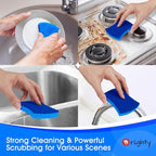 Orighty Non-Scratch Cellulose Scrub Sponges 24 Pack, Kitchen Sponges for Kitchen, Bathroom, and Household, Dual Side Sponge for Dishes, Non-Scratch Sponge Safe on Non-Stick Cookware, Car and More