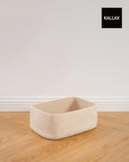 Small Woven Basket, 13.5 x 9.5 x 5 Inches, Storage Basket for Organizing, Cute Small Rope Shelf Closet Cube Storage Bins Baskets for Shelves, Dog Toy Gift Baskets Empty, 3 Packs, Beige