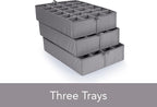 Covermates Keepsakes - Adjustable Zip-Top Storage Box - Configurable FlexGrid Compartments - Heavy Duty Polyester- Reinforced Handles - Stackable Design - Indoor Storage, Grey Heather