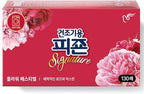 Pigeon Signature Dryer Sheets Laundry Fabric Softener, Rose & Jasmine, Flower Festival, Reduce Static Cling, Eliminate Strong Odor, Infused with Flower Essence, Safe for All, 130 Counts